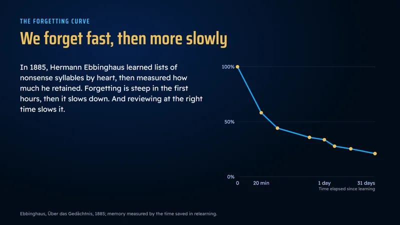 Flawed version: next to the curve, a long paragraph repeats the voice-over script word for word.