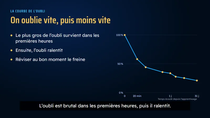 Version piégée : la diapositive corrigée, avec en plus une bande de sous-titres incrustés en bas de l'image.
